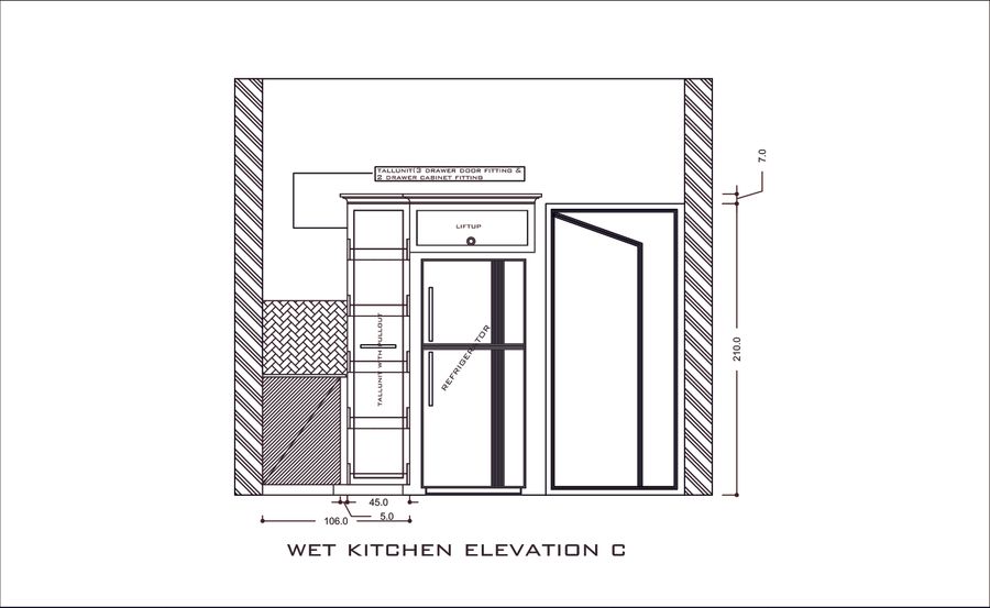 Wet Kitchen Elevation C1